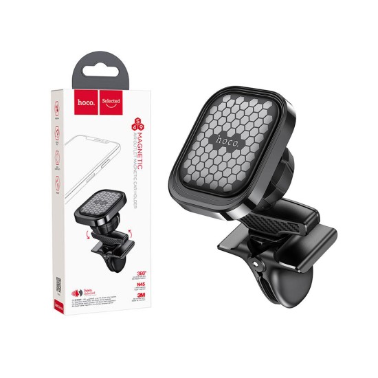Suporte de Telefone do Carro Saída de Ar Magnético Hoco S49 Fuerte Series Preto Suporte de Telefone do Carro Saída de Ar Magnético Hoco S49 Fuerte Series Preto